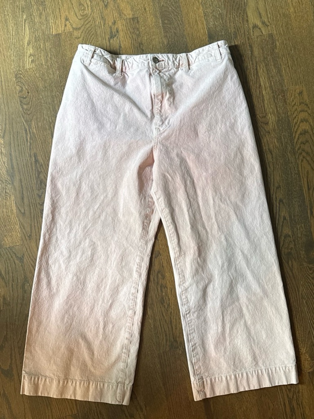 Pilcro Blush Pink High-Rise Cotton Trousers